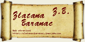 Zlatana Baranac vizit kartica